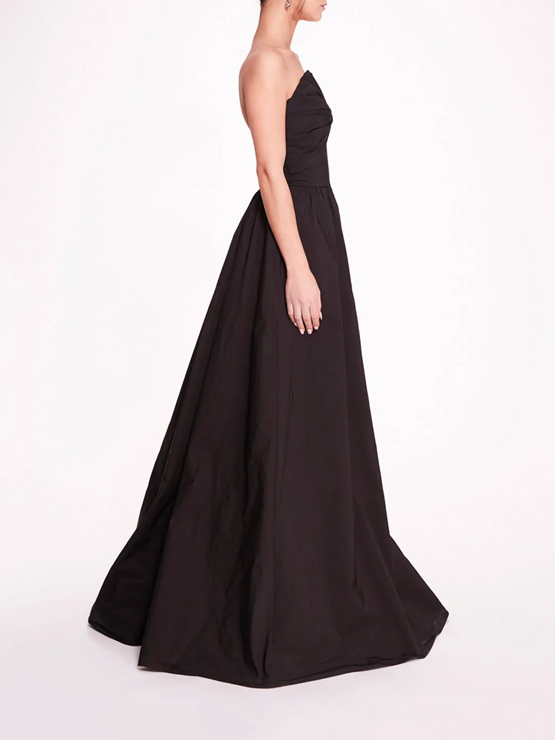 Pleated Taffeta Gown