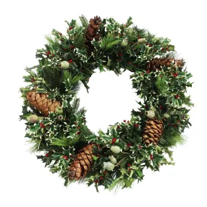 Pointed Holly Wreath 30"