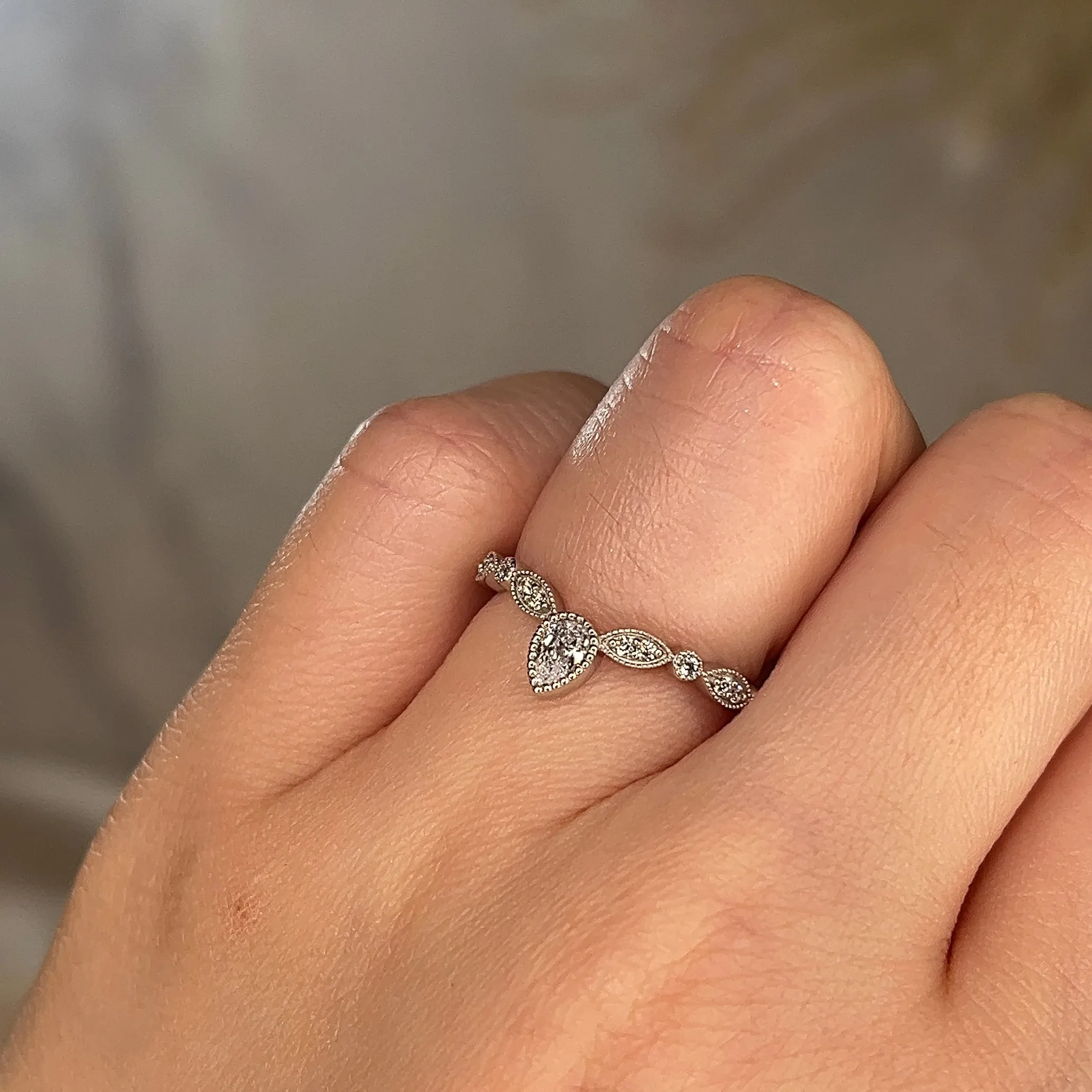 "Elisa" Sparkling Wishbone 0.20ct Diamond Eternity Ring ET70