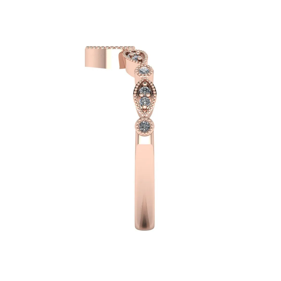 "Elisa" Sparkling Wishbone 0.20ct Diamond Eternity Ring ET70