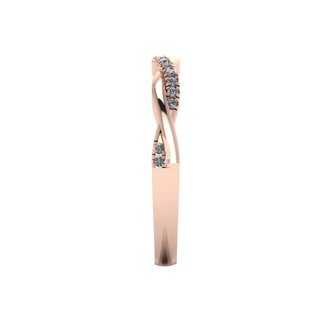 "Elisa" Sparkling Wishbone 0.20ct Diamond Eternity Ring ET70