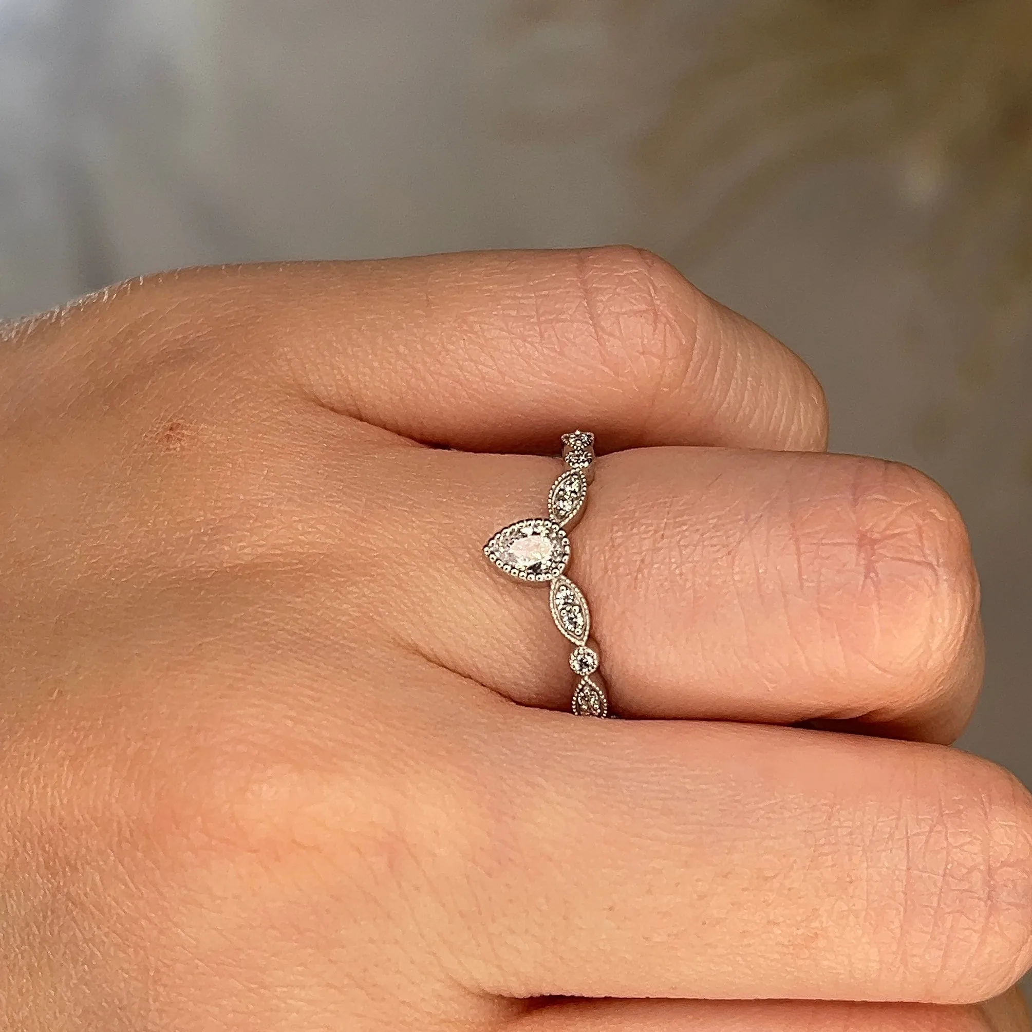 "Elisa" Sparkling Wishbone 0.20ct Diamond Eternity Ring ET70