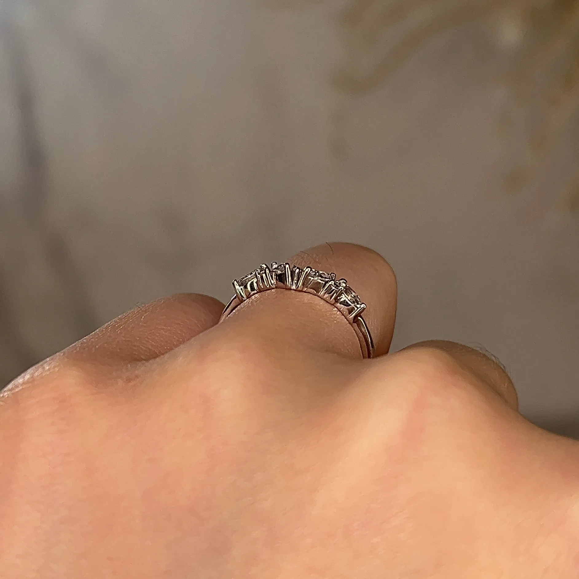 "Sofi" Foliage Marquise and Round Brilliant Cut 0.25ct Diamond Eternity Ring ET60