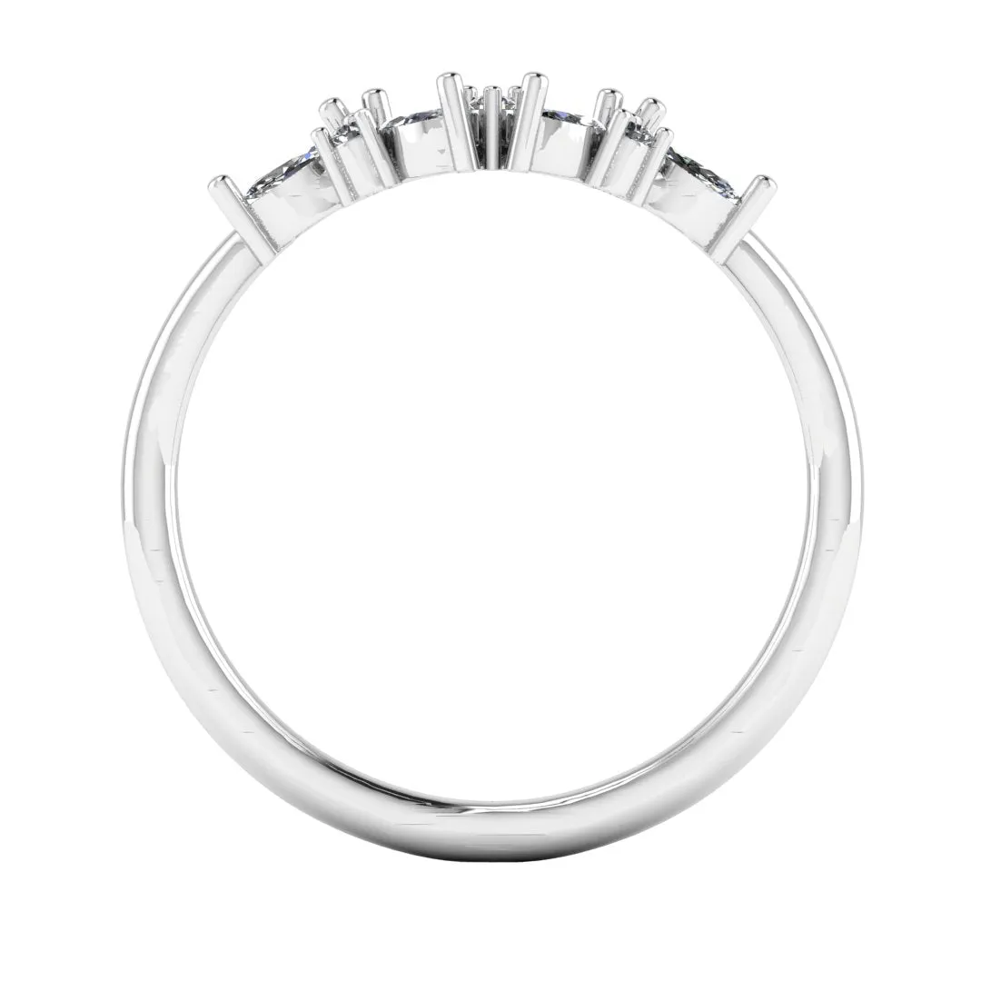 "Sofi" Foliage Marquise and Round Brilliant Cut 0.25ct Diamond Eternity Ring ET60