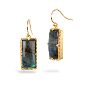 Rectangular Labradorite Earrings