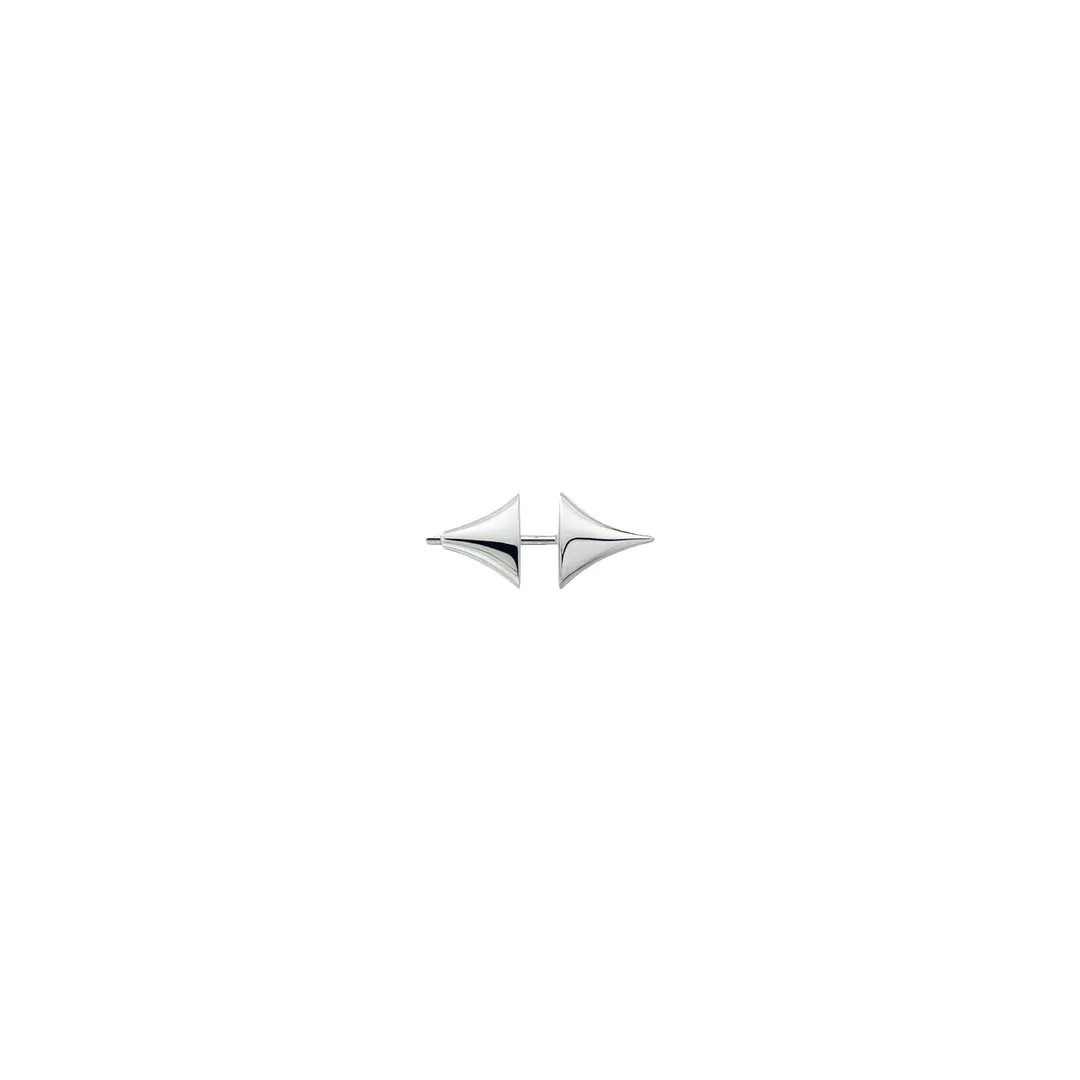 Rose Thorn Single Bar Earring - Silver