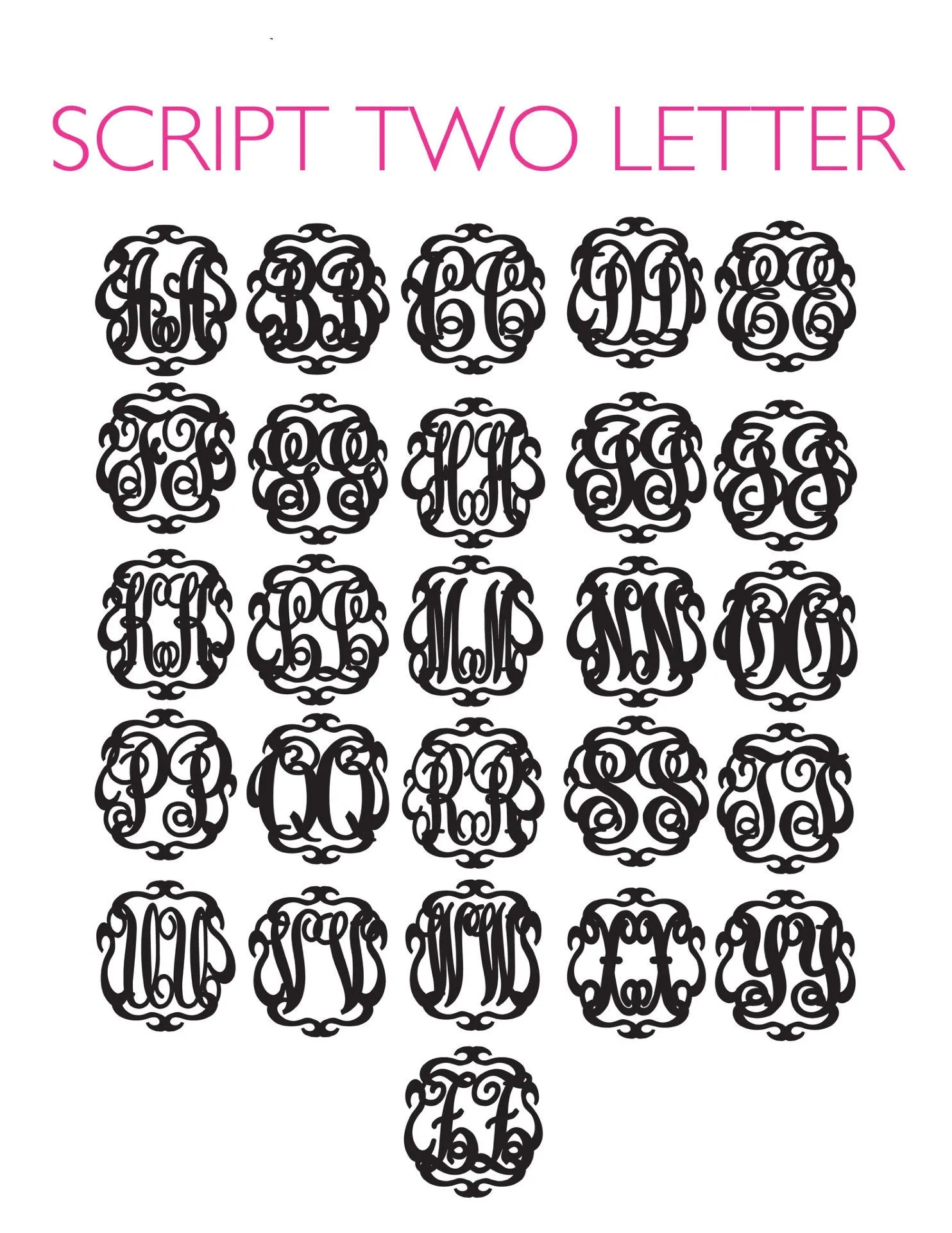 Script Monogram Necklace on Greenwich Chain (WS)