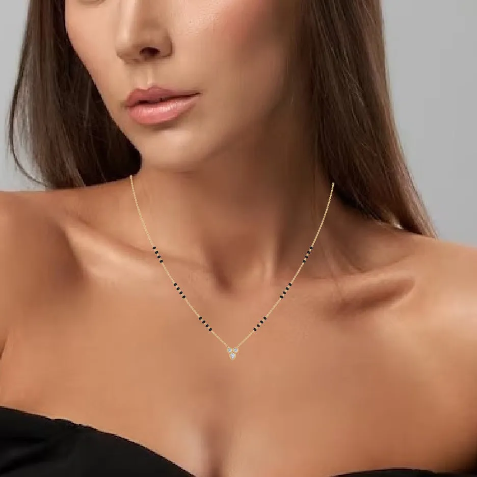 Silver Three Stone Mangalsutra