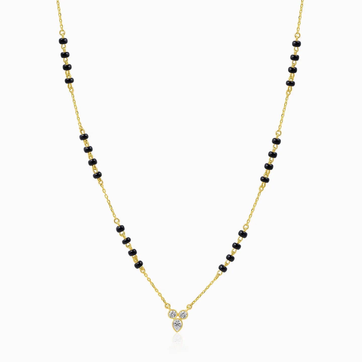Silver Three Stone Mangalsutra