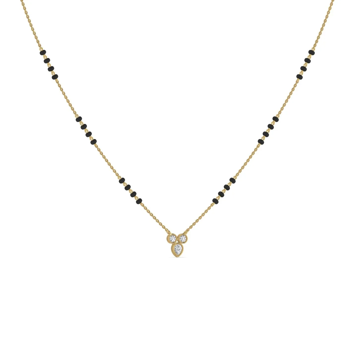 Silver Three Stone Mangalsutra