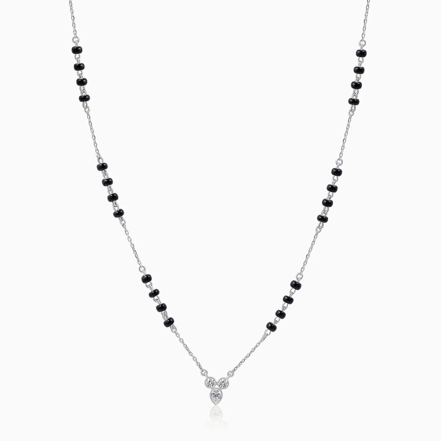 Silver Three Stone Mangalsutra