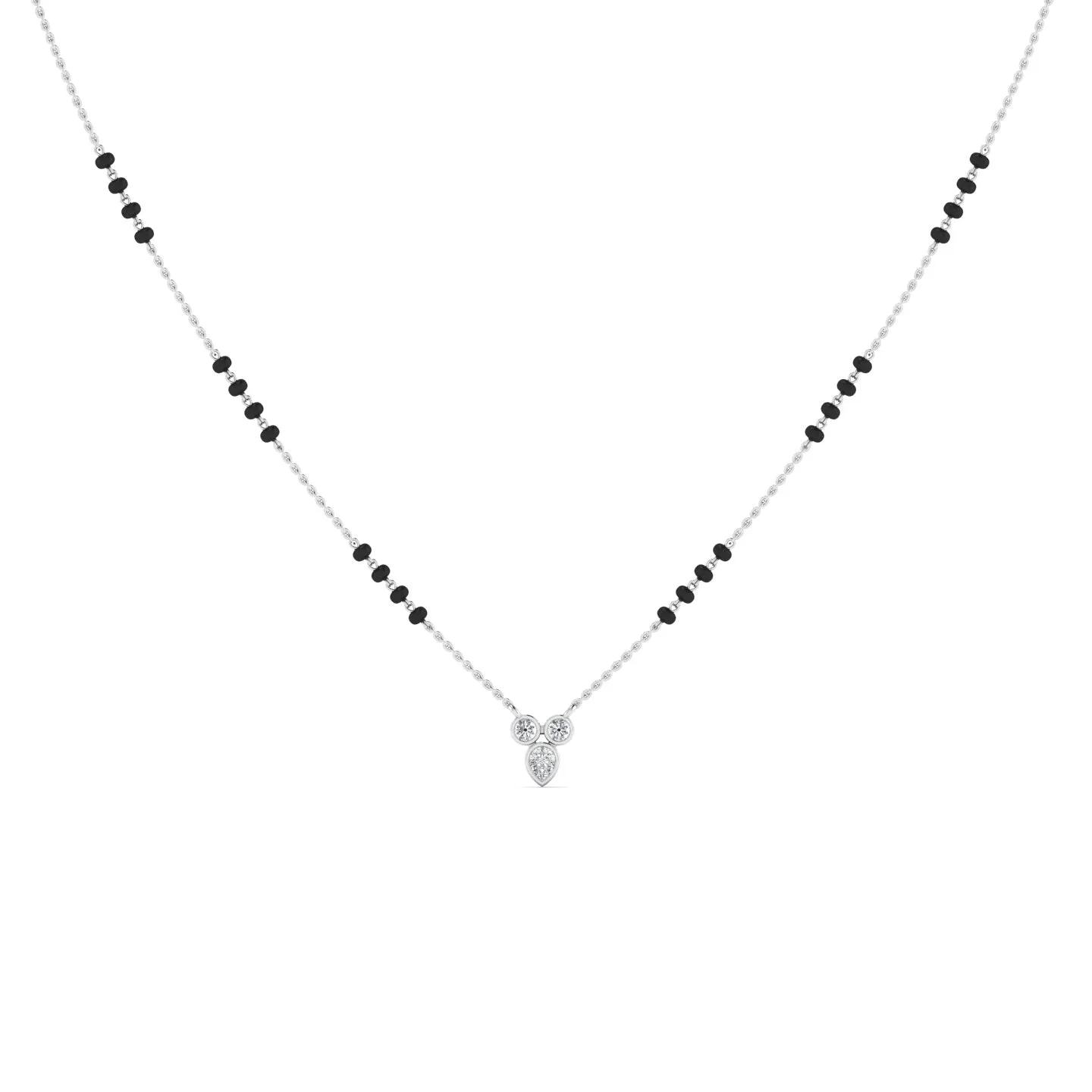 Silver Three Stone Mangalsutra