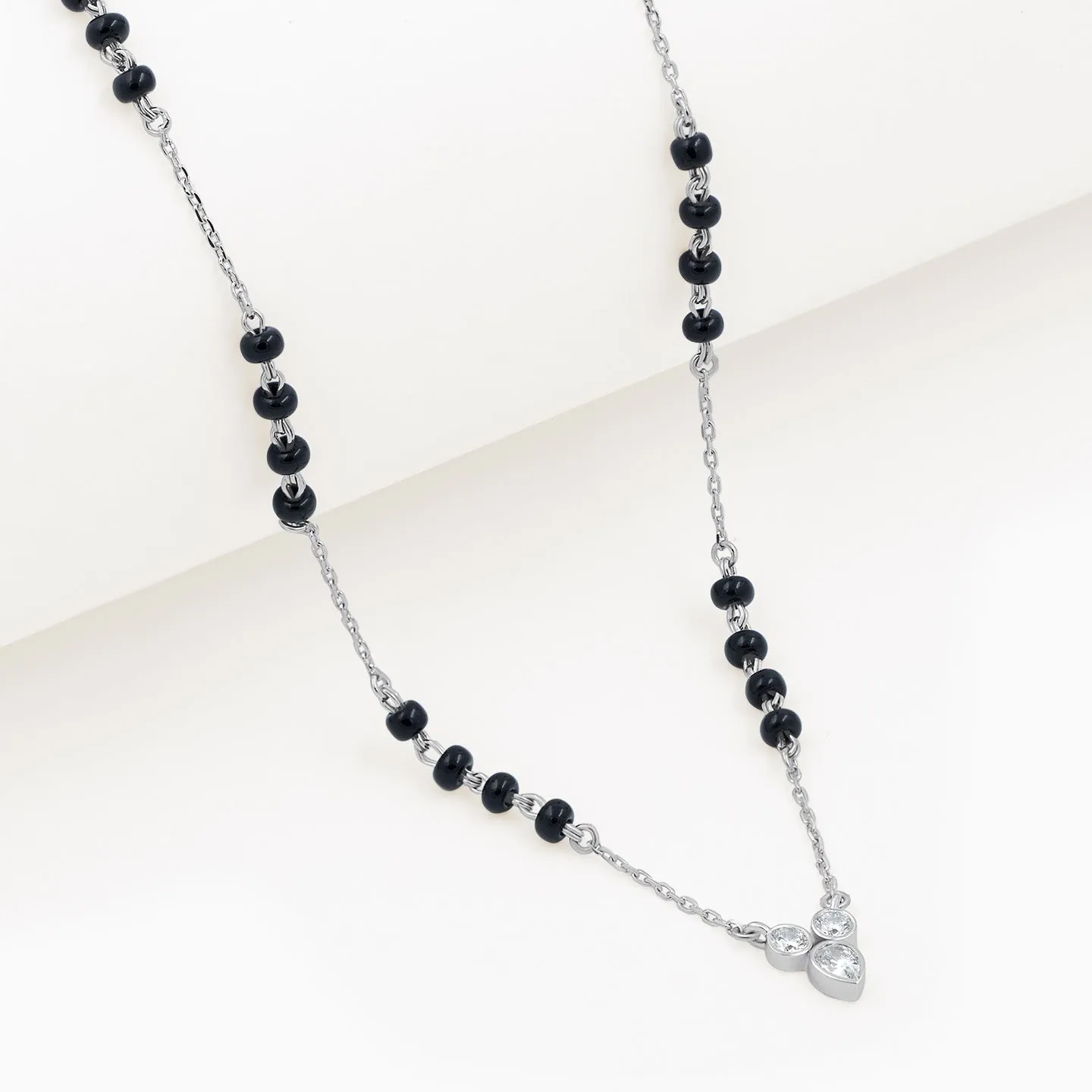 Silver Three Stone Mangalsutra