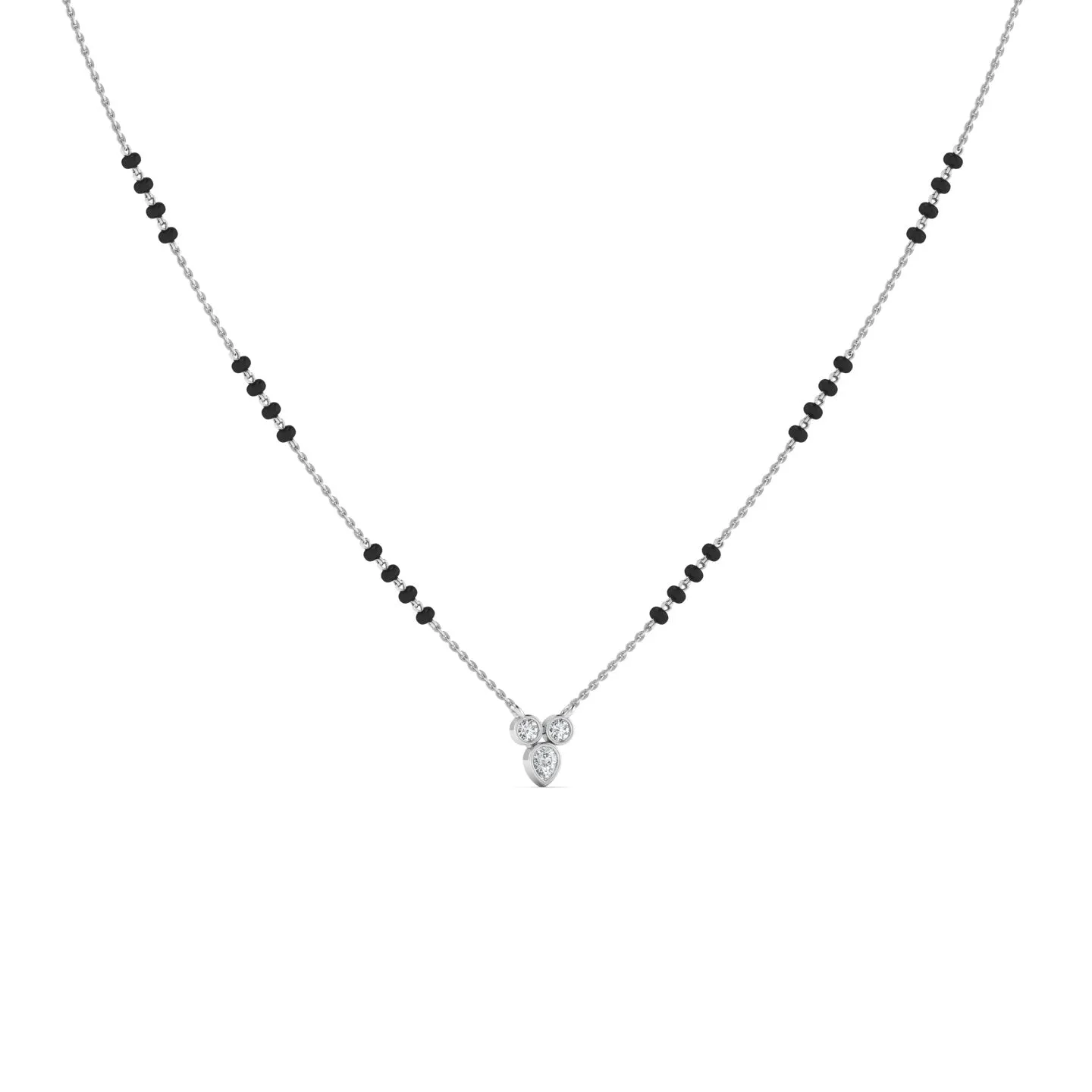 Silver Three Stone Mangalsutra
