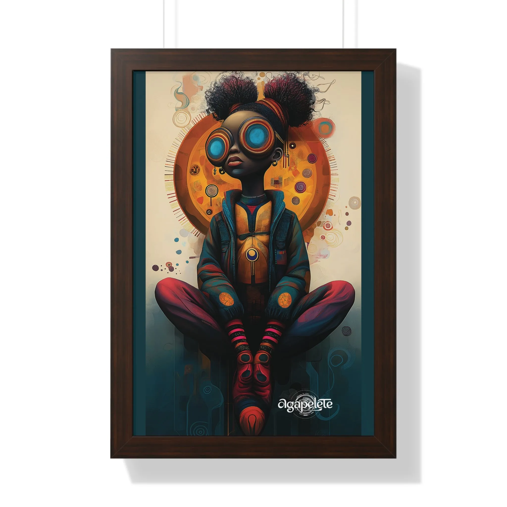 Solar Nexus Framed Vertical Poster, Young Visionary Art Print for Home Decor, Solar Inspired Wall Art, Futuristic Poster, Contemporary