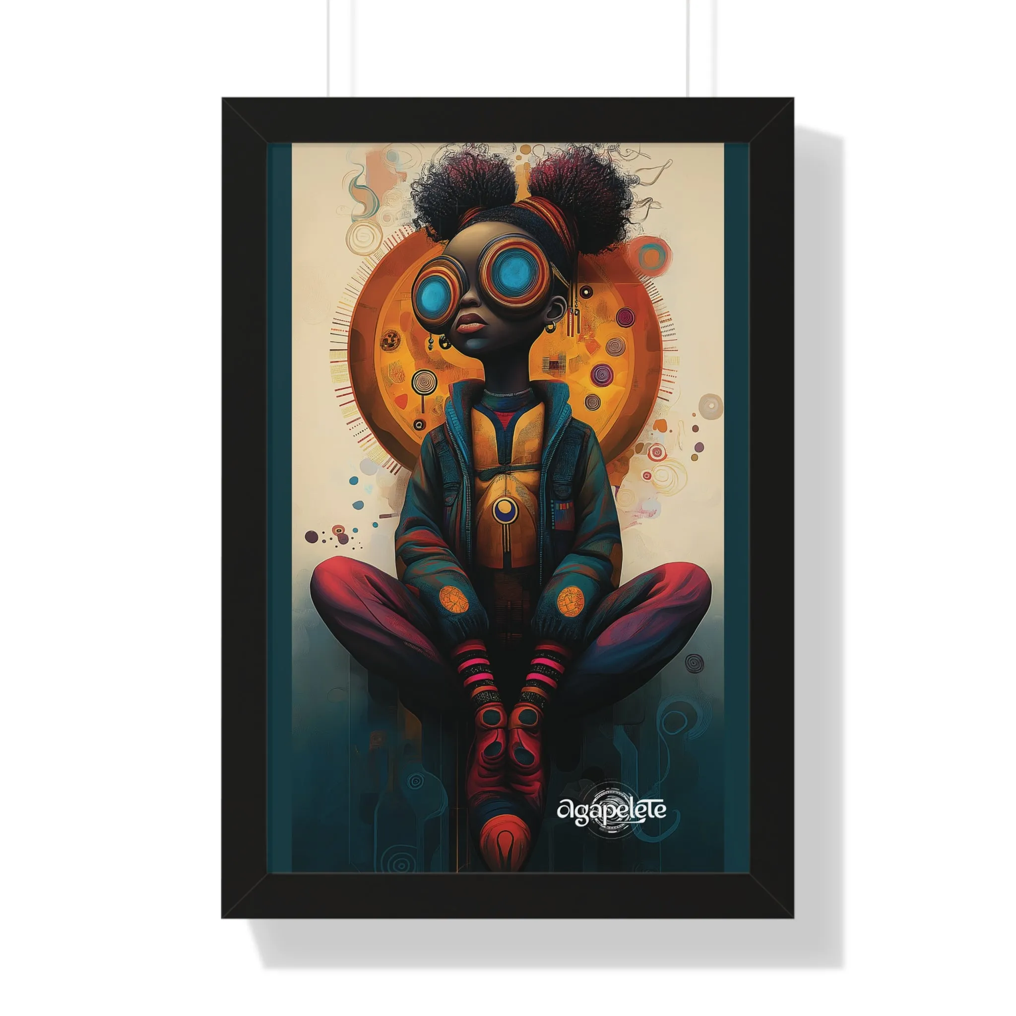 Solar Nexus Framed Vertical Poster, Young Visionary Art Print for Home Decor, Solar Inspired Wall Art, Futuristic Poster, Contemporary