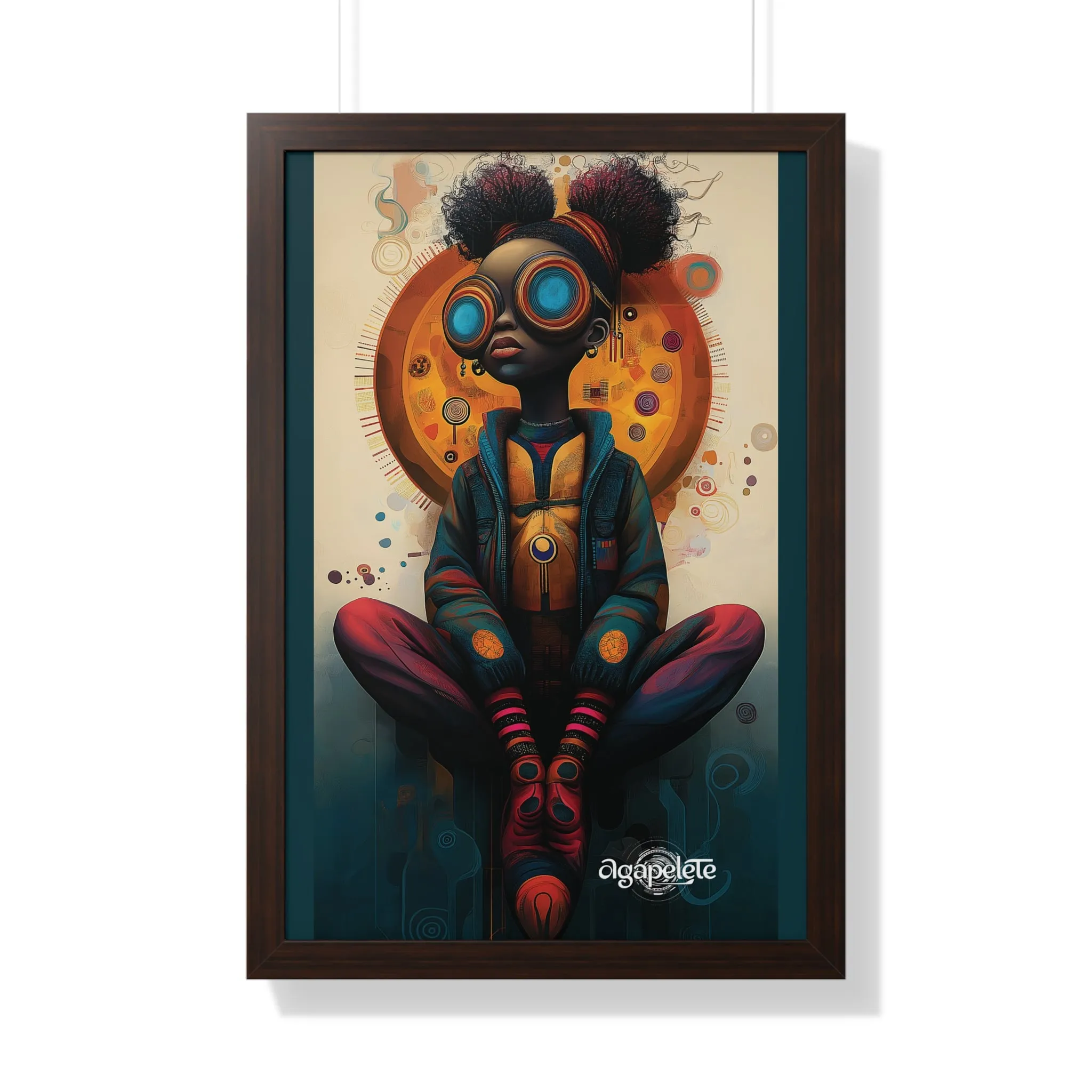 Solar Nexus Framed Vertical Poster, Young Visionary Art Print for Home Decor, Solar Inspired Wall Art, Futuristic Poster, Contemporary