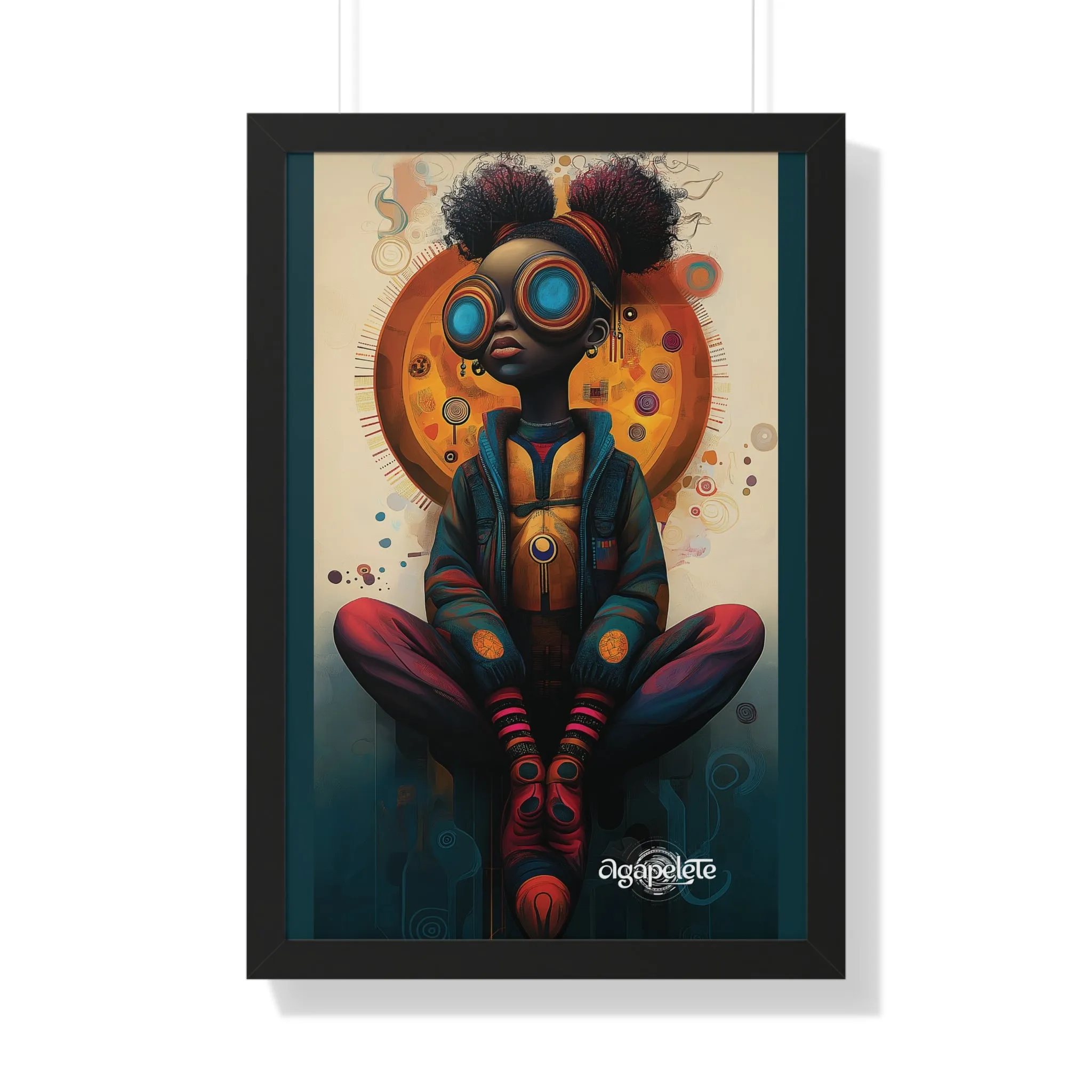 Solar Nexus Framed Vertical Poster, Young Visionary Art Print for Home Decor, Solar Inspired Wall Art, Futuristic Poster, Contemporary