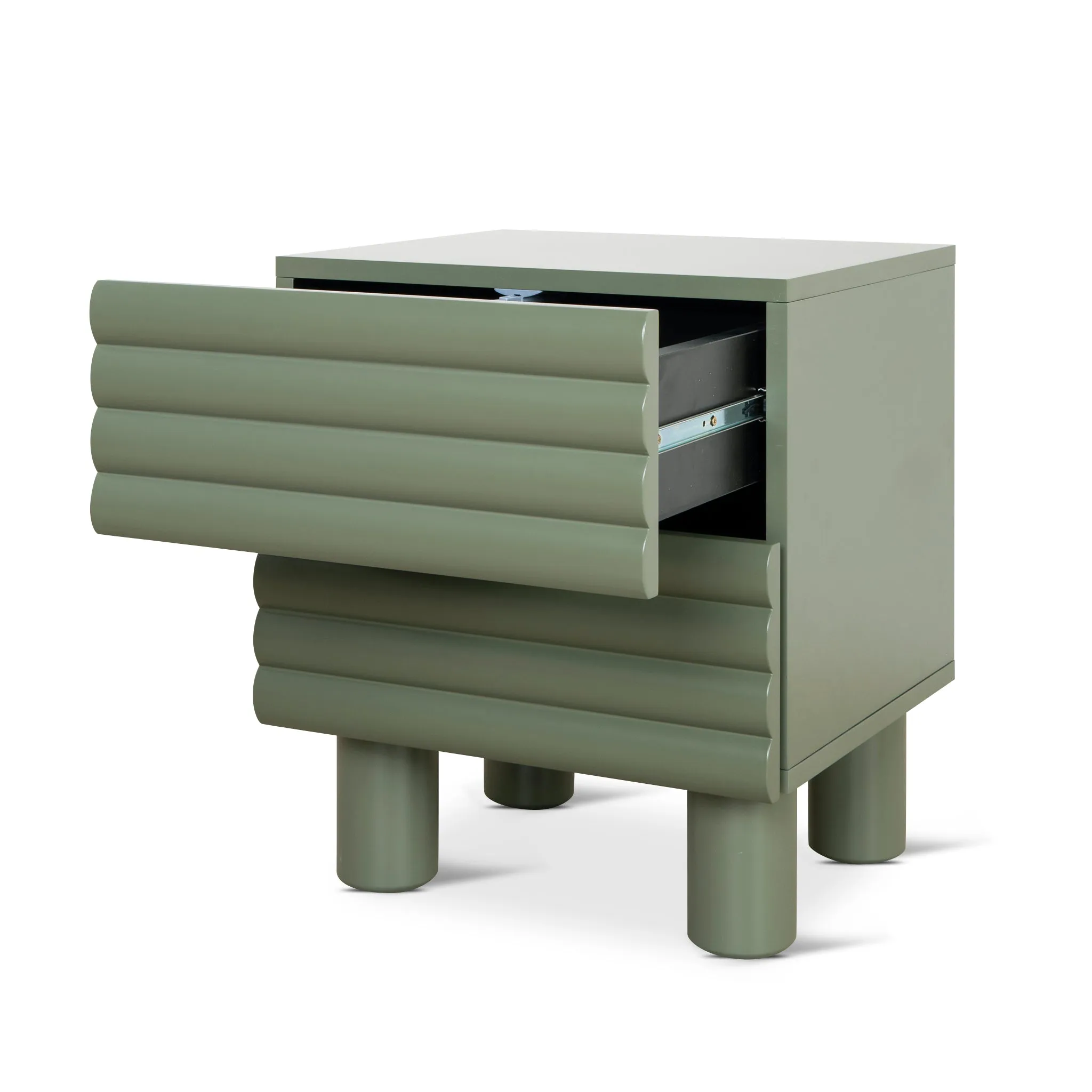 Vasuda 48cm Bedside Table - Green