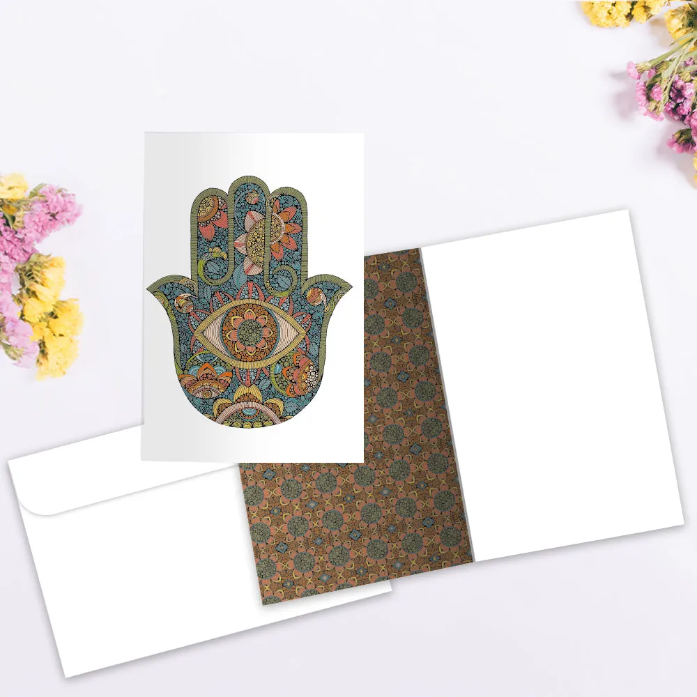 Vibrant Hamsa Boxed 12 Pack Notecards