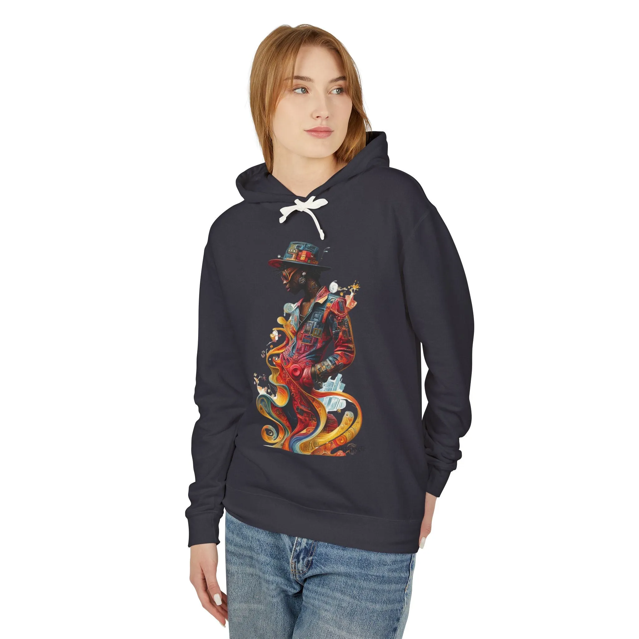 Vibrant Visions Lightweight Hoodie - Dynamic and Creative Energy, Unisex Sweatshirt