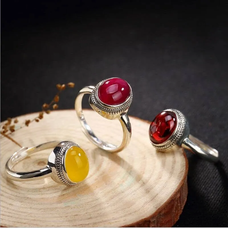 Vintage Citrine Ring - 925 Sterling Silver