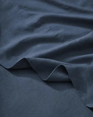 Weave Ravello Linen Flat Sheet - Denim